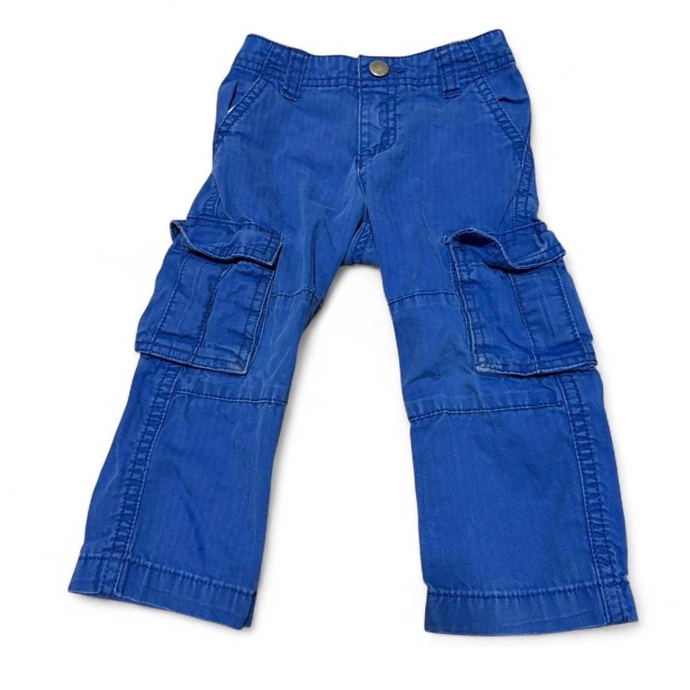 Vintage Crazy 8 Boys 18-24 Months Blue Cargo Pants Y2K Toddler